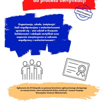 Nabór organizacji do procesu certyfikacji wolontariatu!